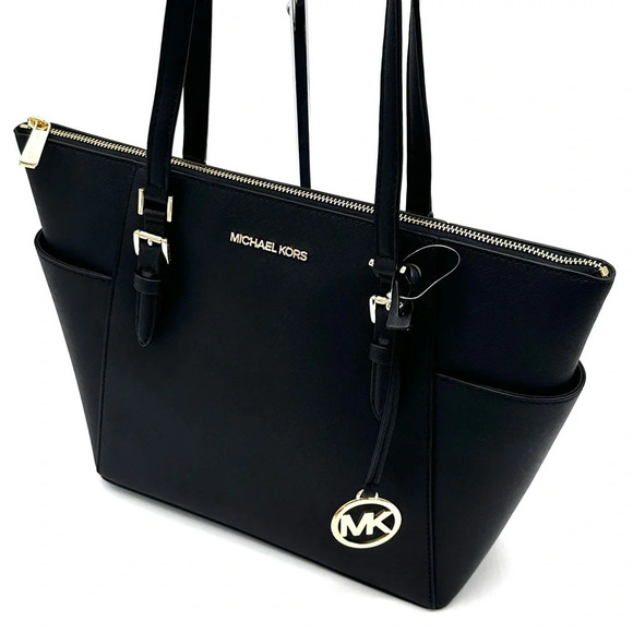 Michael Kors Large Charlotte Tote Bag & Large Double Zip Wallet Black (NWT) - Picture 6 of 13